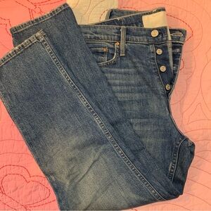 MOTHER Straight Leg Jeans in Classic Blue
